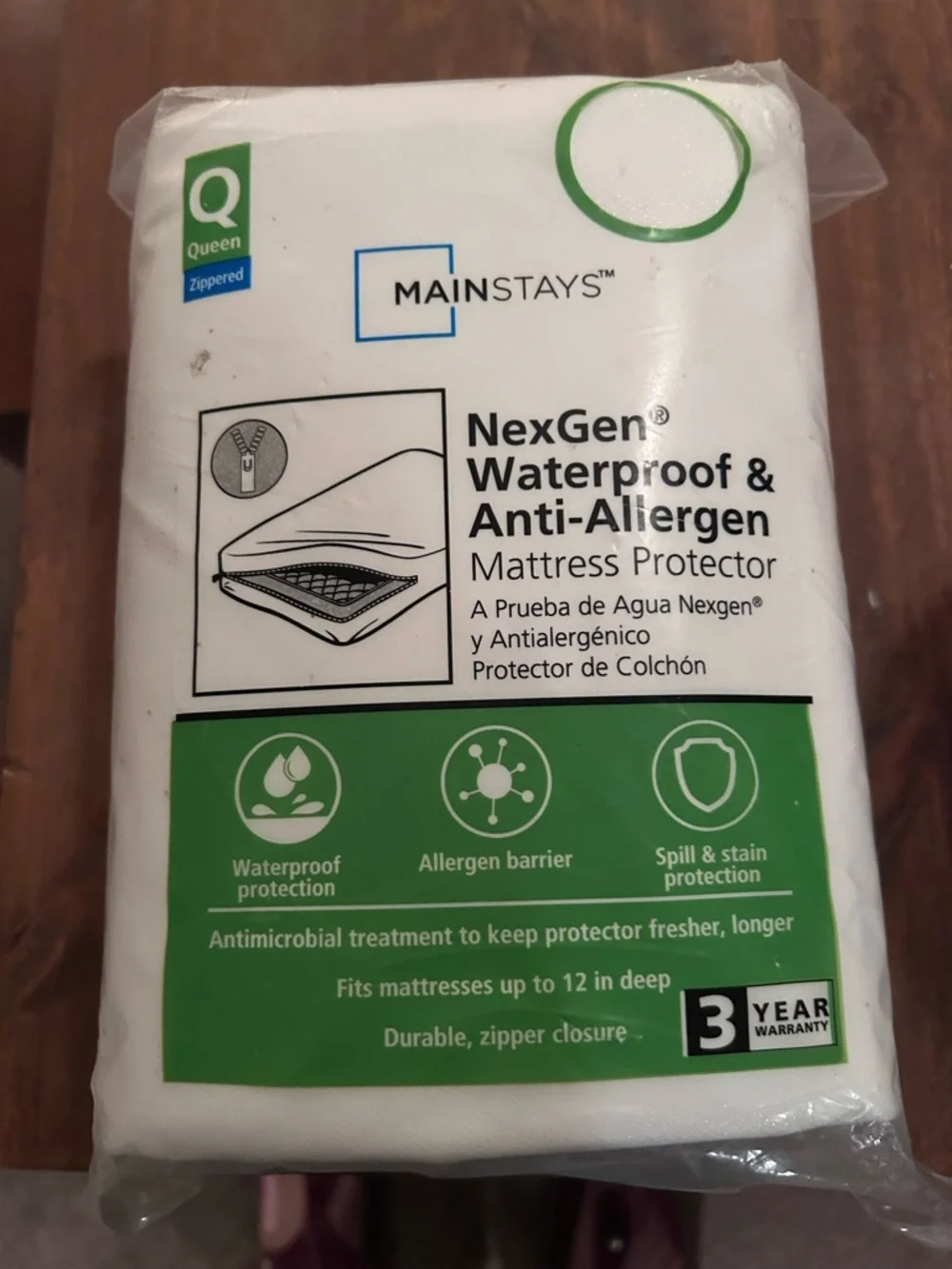 Mainstays White Queen NexGen Waterproof & Anti-Allergen Mattress Protector